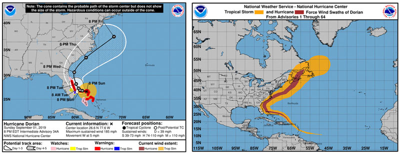 Dorian - der erste Major-Hurrikan in der Saisin 2019